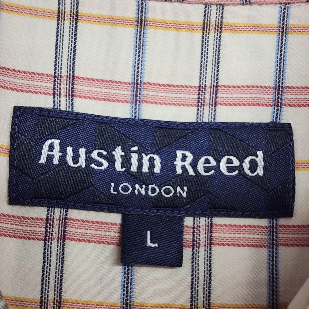 Austin Reed Shirt Mens Large Multicolor Plaid Button Down Long Sleeve Cotton Vtg - Picture 3 of 8